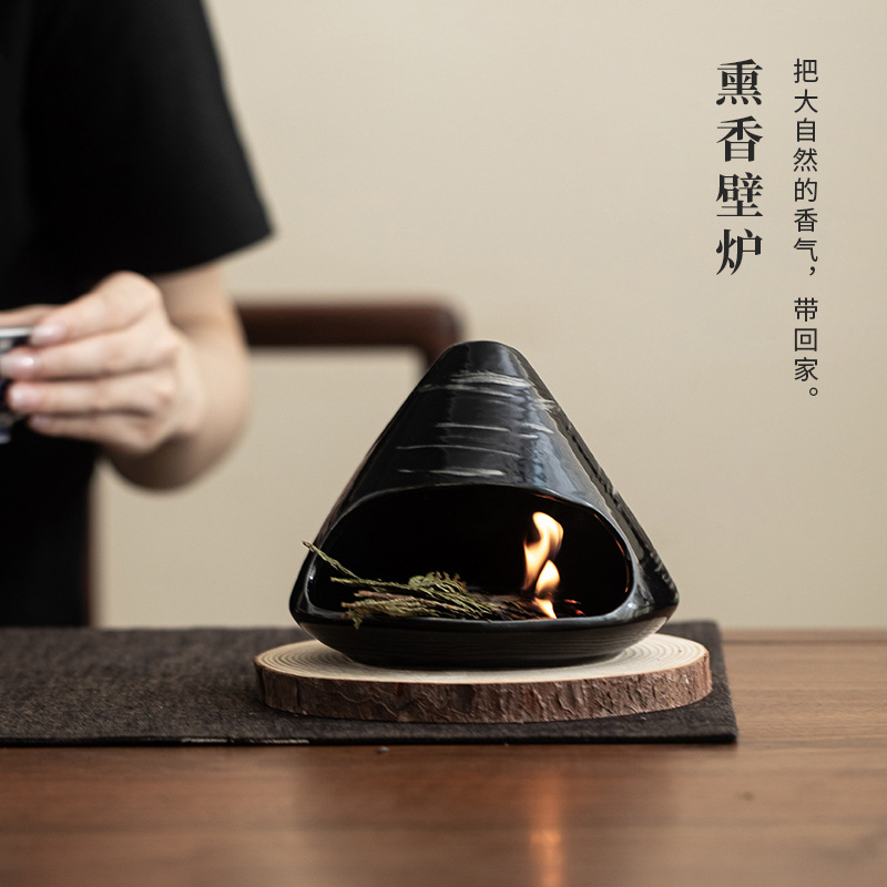 Lò sưởi nhỏ núi Phú Sĩ, bếp xông hương, cây xô thơm, tuyết tùng, gỗ thiêng Peru, bếp xông hương bằng gốm, đồ trang trí không khí gia đình