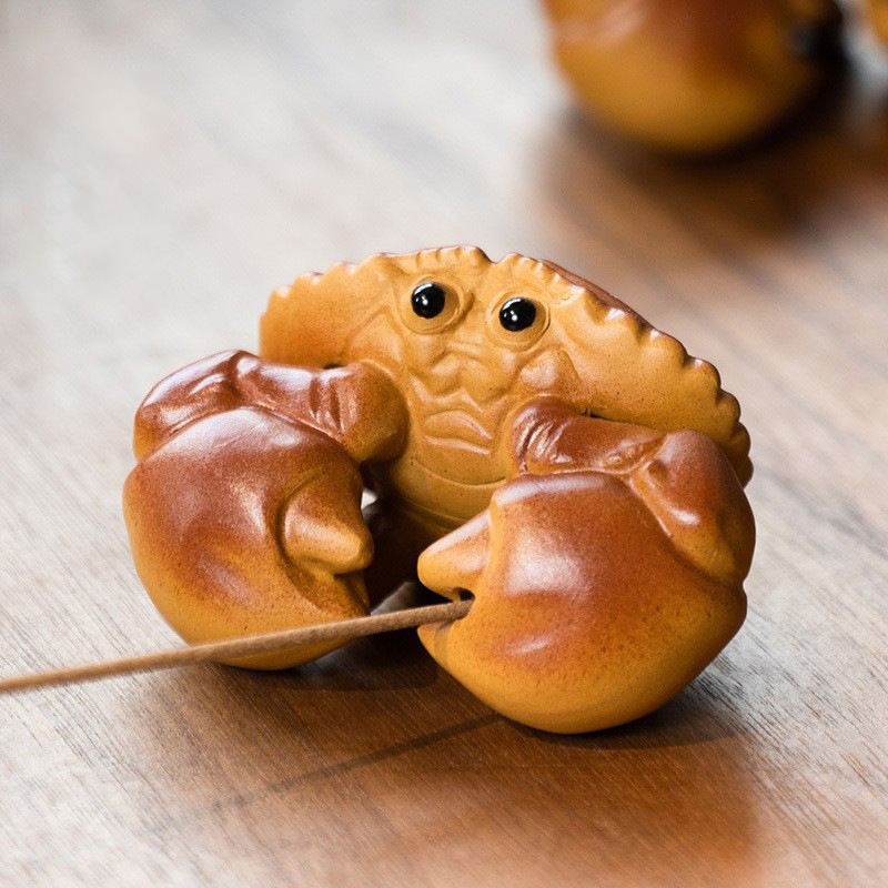 Đồ trang trí cua vật nuôi trà cát tím Yixing Phụ Kiện Bộ trà cua lông Bafang Laicai