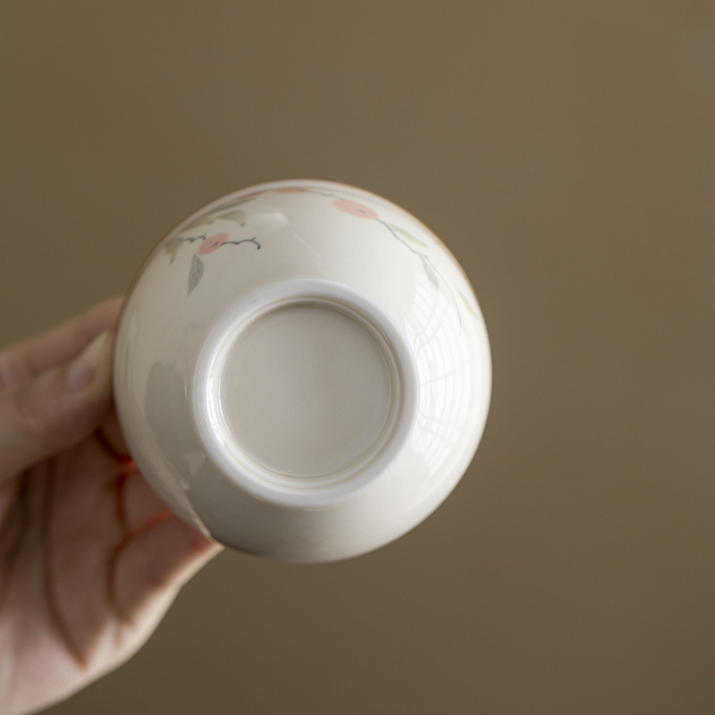 Cốc trà gốm sứ tráng men màu hồng cốc đơn cốc chủ nhân cao cấp dụng cụ trà Kung Fu Trung Quốc mới gia dụng cốc trà gốm sứ