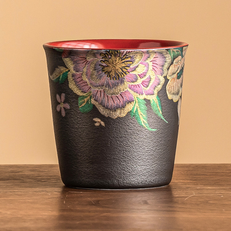 Cốc trà hoa nướng Kesi cốc chủ nhân cao cấp gốm sứ cốc ống thẳng Mohua lộng lẫy cốc uống trà sang trọng nhẹ gia dụng