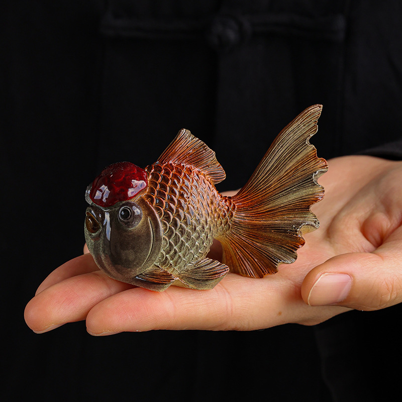 Cửa hàng thú cưng trà cá vàng đổi màu sáng tạo, bàn trà cá chép cảnh, đồ trang trí đồ chơi trà thú cưng trà tài lộc cao cấp