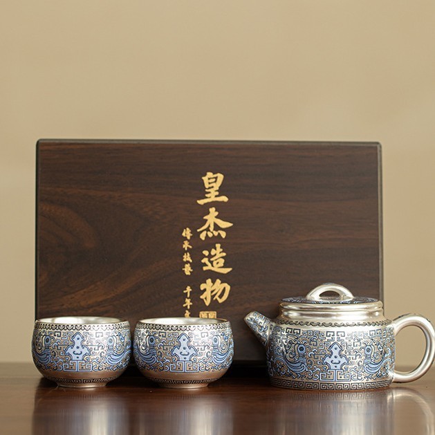 Một ấm hai cốc gốm sứ gia dụng, tách trà, bộ trà Kung Fu, hộp quà