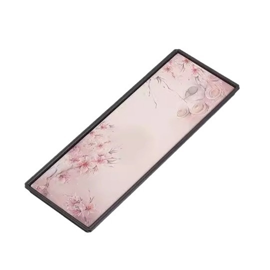 Khay pha khô hoa đào khay trà nhỏ hình vuông dài đơn giản mini kiểu Trung Quốc khay trà hút nước sáng tạo khay thoát nước gia dụng