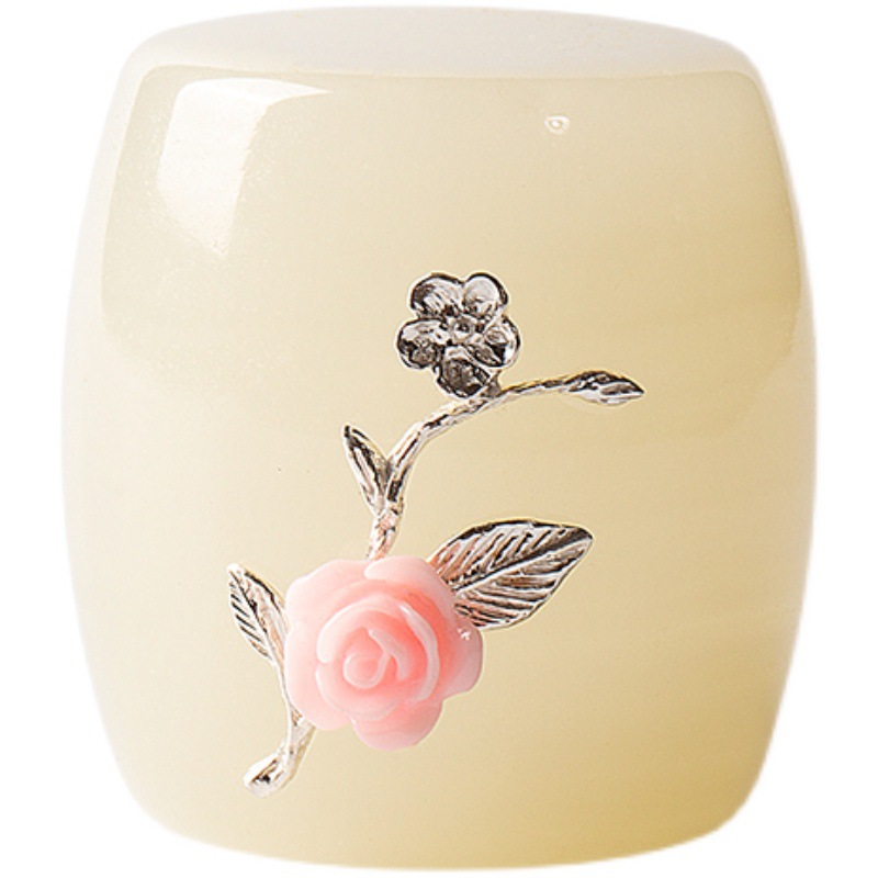 Dát Bạc Chạm khắc Ngọc Bích, Nắp ấm trà gốm sứ, nắp bát, chiếu trà, đồ trang trí nhỏ Kung Fu