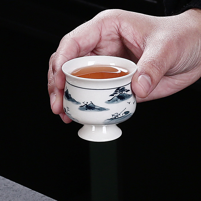 Tranh phong cảnh vẽ tay gốm sứ cốc trà bộ trà Kung Fu cốc trà thủ công cốc gia chủ cốc đơn cốc trà cốc khách nhỏ