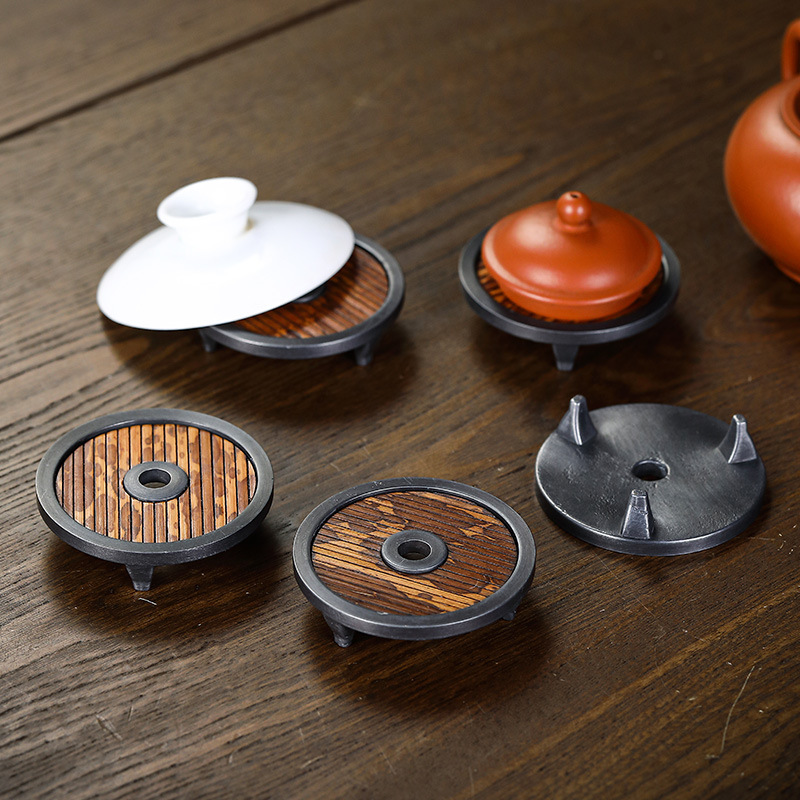 Mai Phi tre thiếc nắp ấm trà nắp ấm tử sa khung Nắp trà đạo Retro Thiền phụ kiện Trà Công Phu