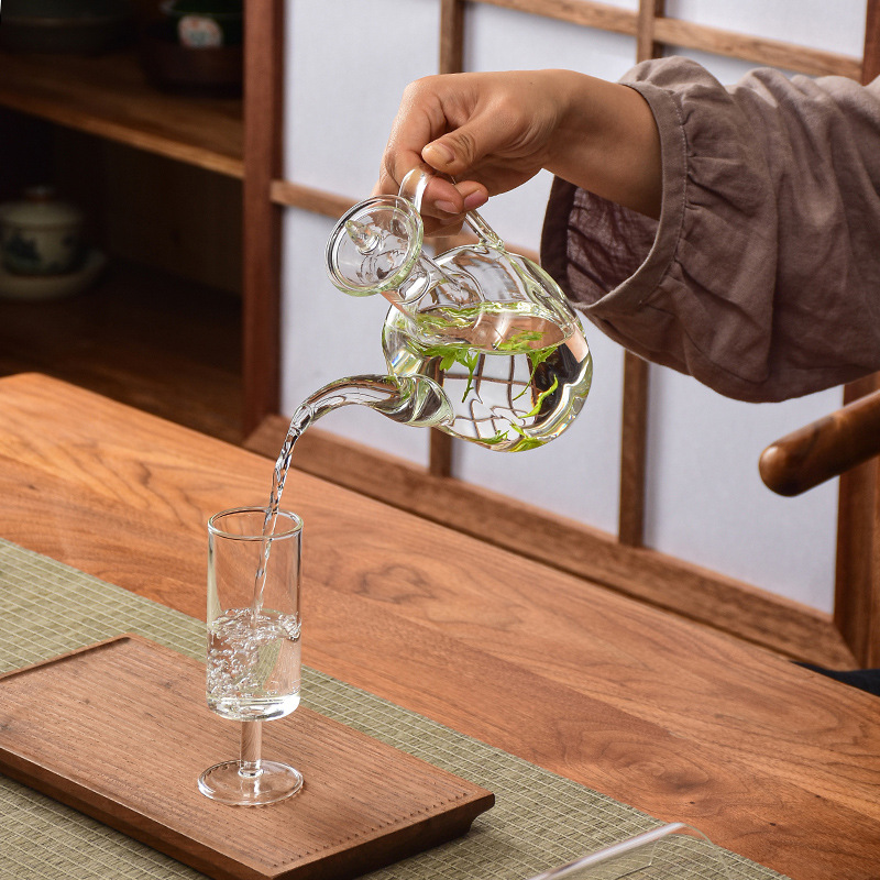 Ấm trà thủy tinh chịu nhiệt độ cao ấm pha trà đơn giản gia dụng ấm trà xanh Bộ Trà Công Phu ấm trà hoa ấm trà công thức