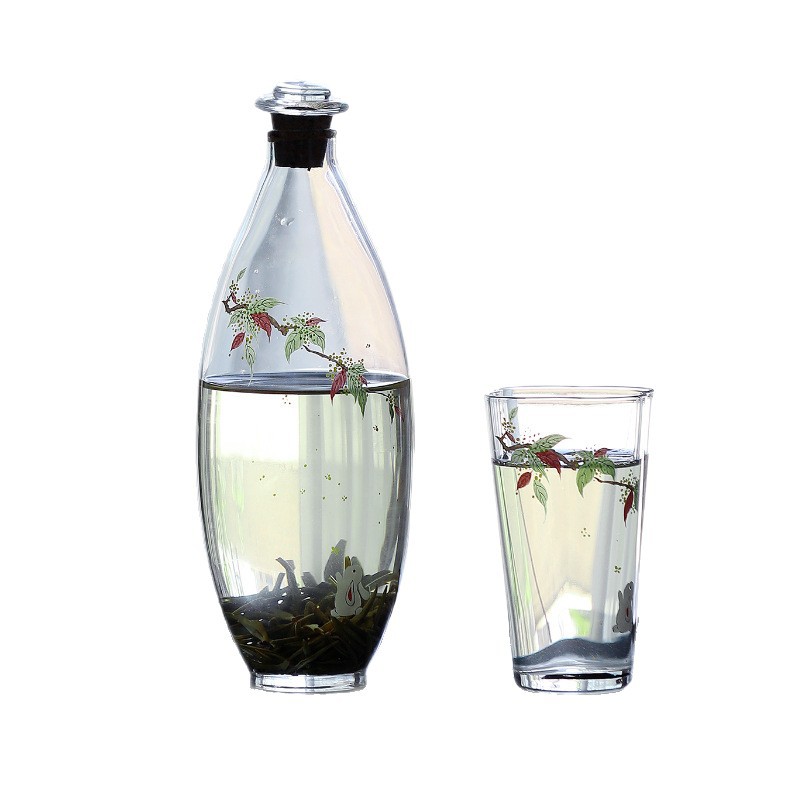 Mùa xuân trở lại thủy tinh borosilicate cao cấp lạnh pha chai mùa xuân trà xanh trà hộ gia đình đa chức năng thủy canh hộp đựng bình cắm hoa