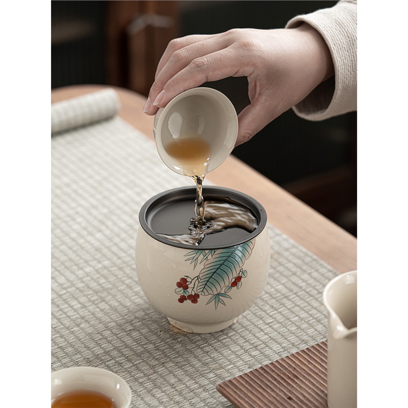 Bộ ấm trà Kung Fu gốm sứ Trung Quốc Bộ ấm trà văn phòng gặp gỡ cốc trà hộp quà tặng bán buôn quà tặng