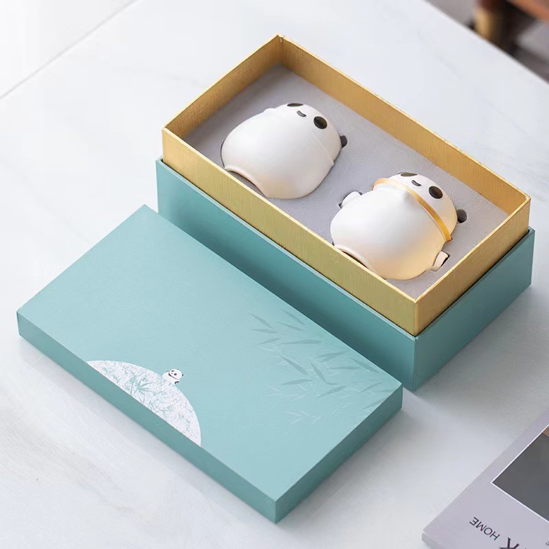 Bộ trà du lịch bằng gốm Sứ Panda Wenchuang Đồng hành Công ty Quà Tặng Hoạt động kinh doanh Hộp quà hàng năm Bộ trà xách tay