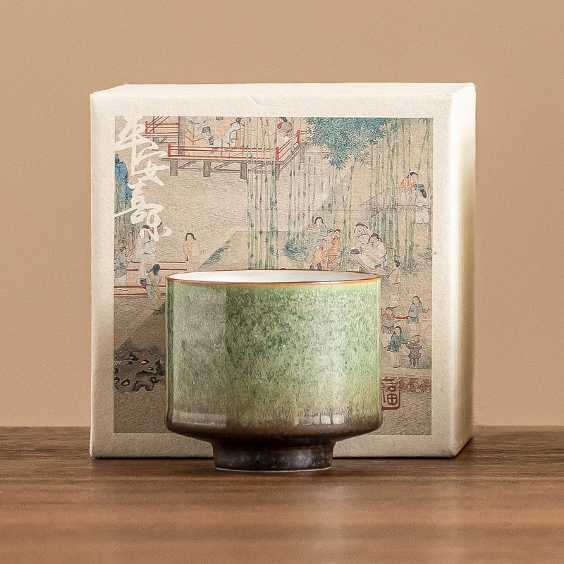 Cốc trà biến đổi lò, cốc chủ nhân, cốc sáp bầu trời đầy sao xanh, bộ trà cổ điển làm bằng tay, cốc trà, cốc trà, cốc trà