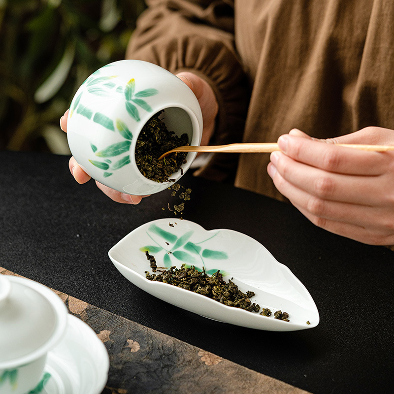 Trà xám thực vật, thìa trà, thìa trà, xẻng trà vẽ tay, cuộn cao cấp, trà, trà đánh thức trà, trà, rót trà, dụng cụ lấy trà