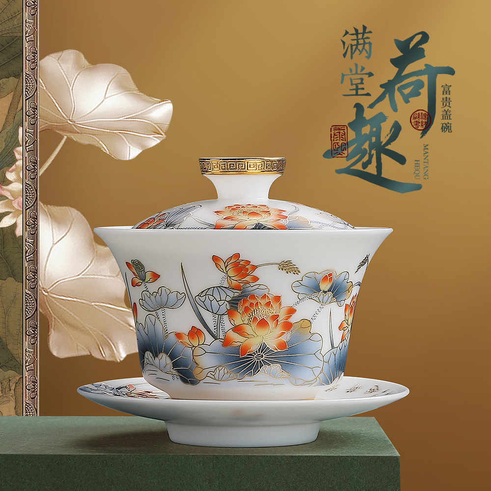 Bộ ấm trà cao cấp Yusyaki Yusyaki đầy đủ sản phẩm bát hoa sen vui nhộn