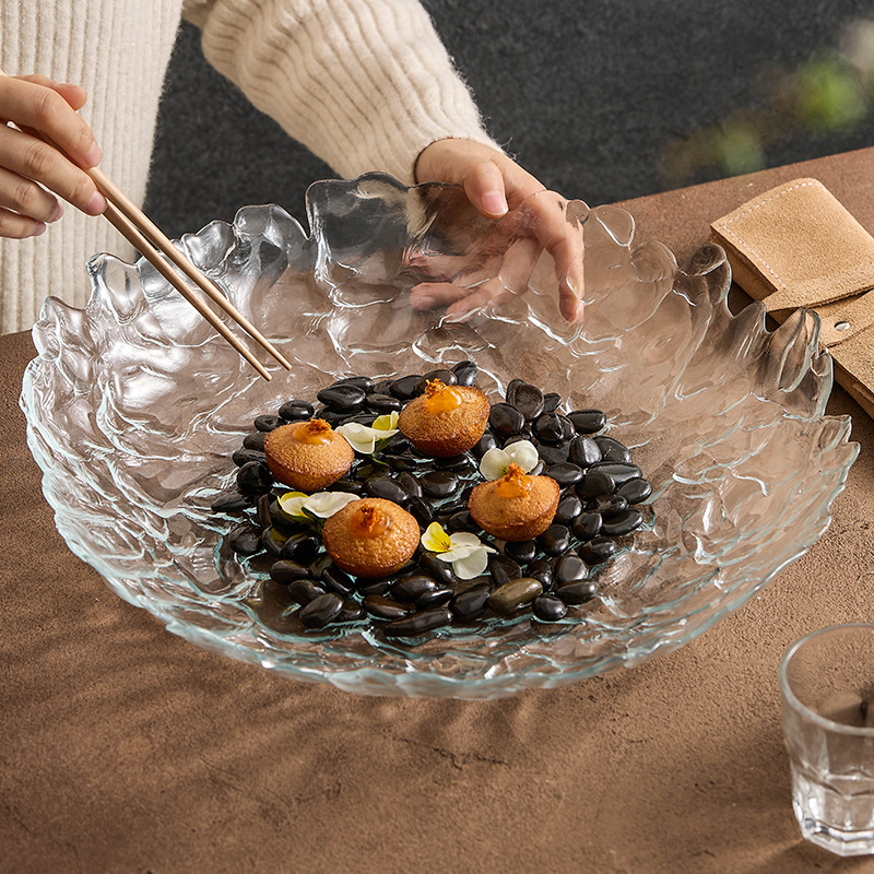 Đĩa trái cây nhập khẩu ARDACAM, đĩa pha lê khách sạn, đĩa thủy tinh, đĩa trái cây cao cấp sang trọng nhẹ, đa dụng