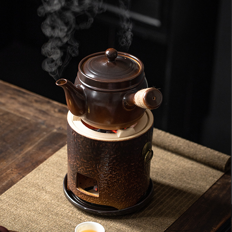 Bộ dụng cụ pha trà Bộ dụng cụ pha trà ấm trà nhỏ Kung Fu gia dụng ngoài trời bếp lửa than gốm sứ nấu trà Bếp điện lửa