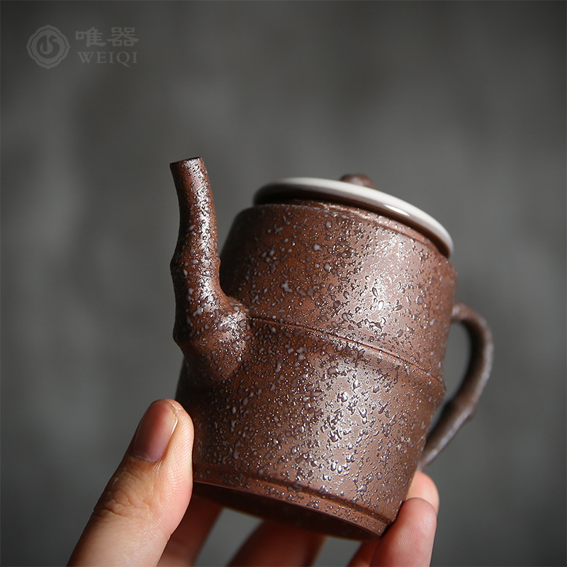 Ấm trà Kung Fu bằng men ngọc ấm trà Ge Kiln Wu Jun ấm trà tre thủ công ấm trà gia dụng bằng gốm sứ ấm đơn lọc