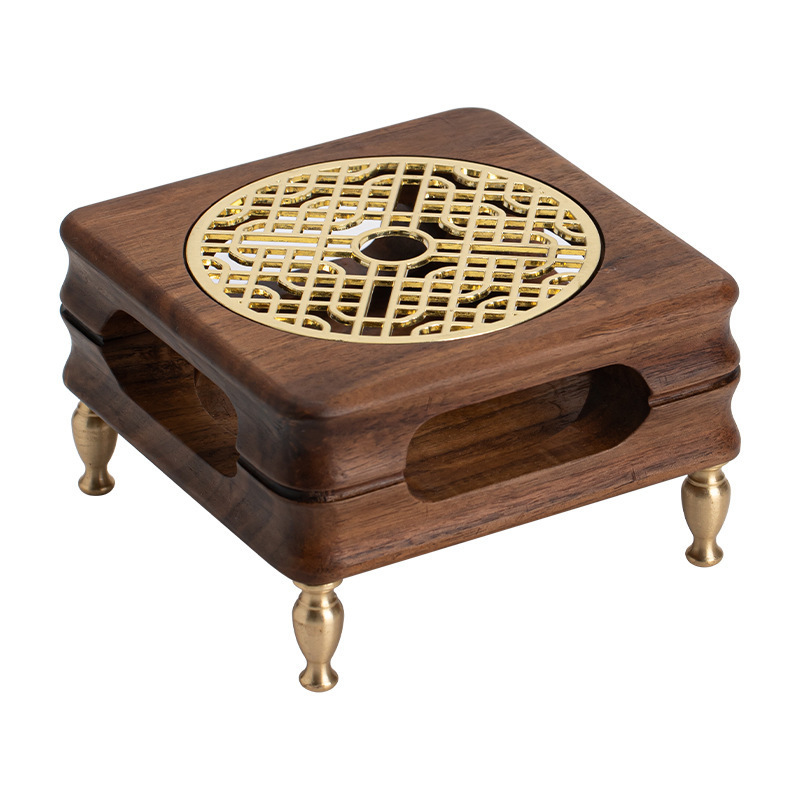 Bếp ấm trà gỗ óc chó kiểu Trung Quốc bếp trà nhỏ gia dụng nến gỗ rắn sưởi ấm bếp trà ấm bếp ấm trà nhỏ