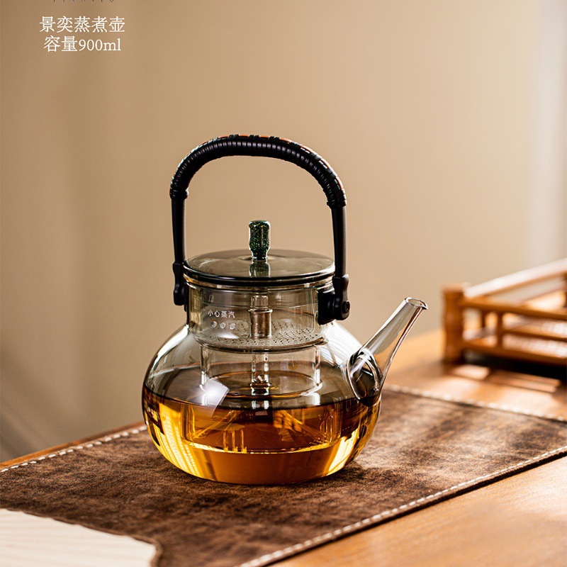 Ấm pha trà thủy tinh Tianjiu Lijiang Ấm pha trà Jingyi Nồi nấu ăn bằng gốm điện chuyên dụng dụng cụ pha trà Ấm thủy tinh chùm nâng
