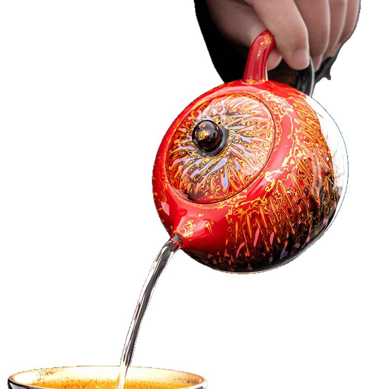 Bộ trà sơn mài Suyuan, ấm trà sơn mài xà cừ, hộp quà tặng ấm trà Xishi thủ công dung tích lớn màu tím cao cấp