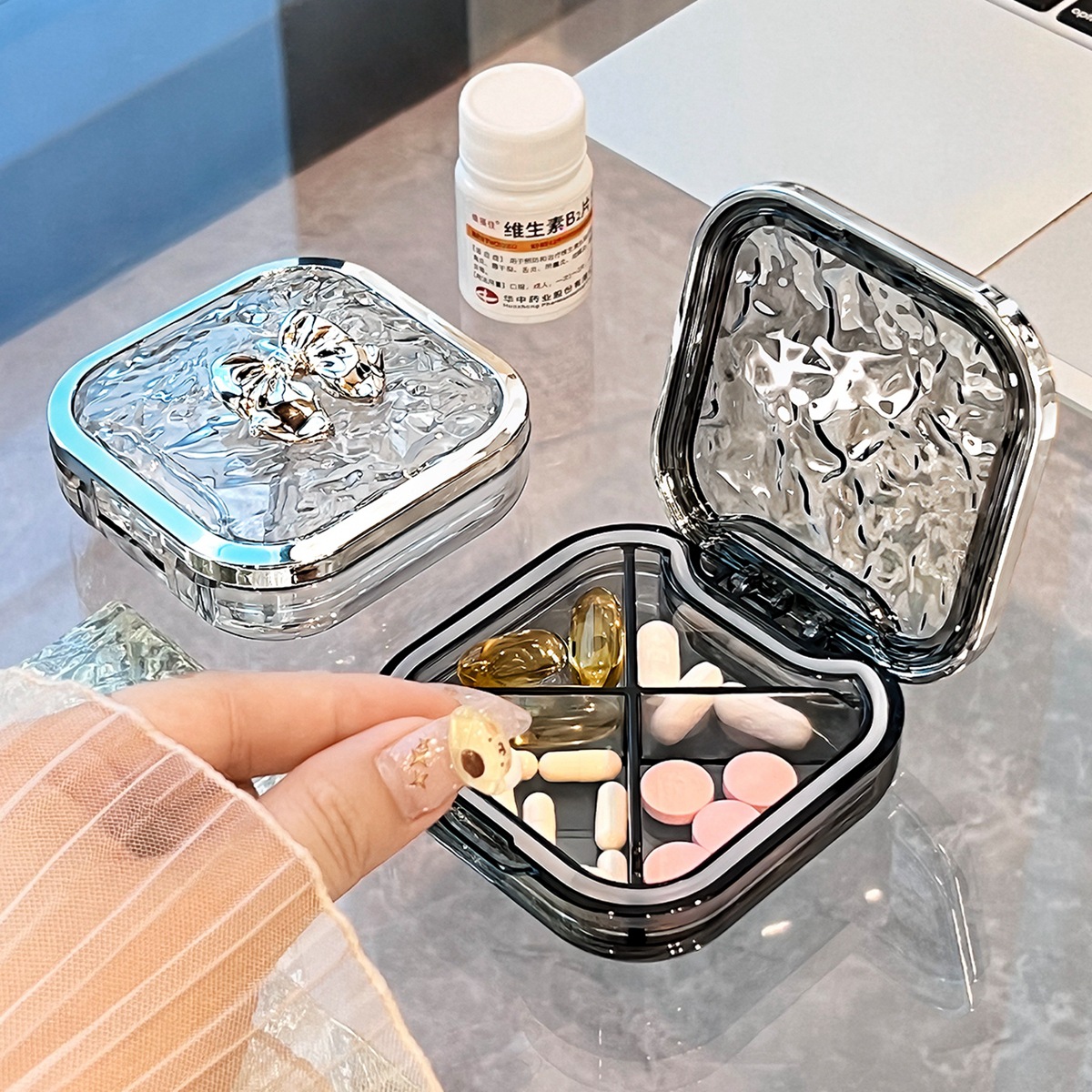 Hộp thuốc cầm tay, viên nén chống ẩm kín, hộp đóng gói thuốc mini, ba bữa một ngày, hộp thuốc nhỏ