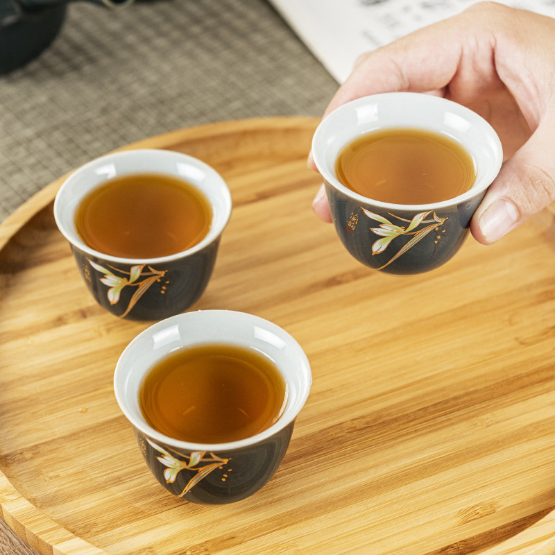 Bộ trà Kung Fu tự động Jingdezhen Jilan nguyên bộ dụng cụ pha trà đá mài chống bỏng gia dụng