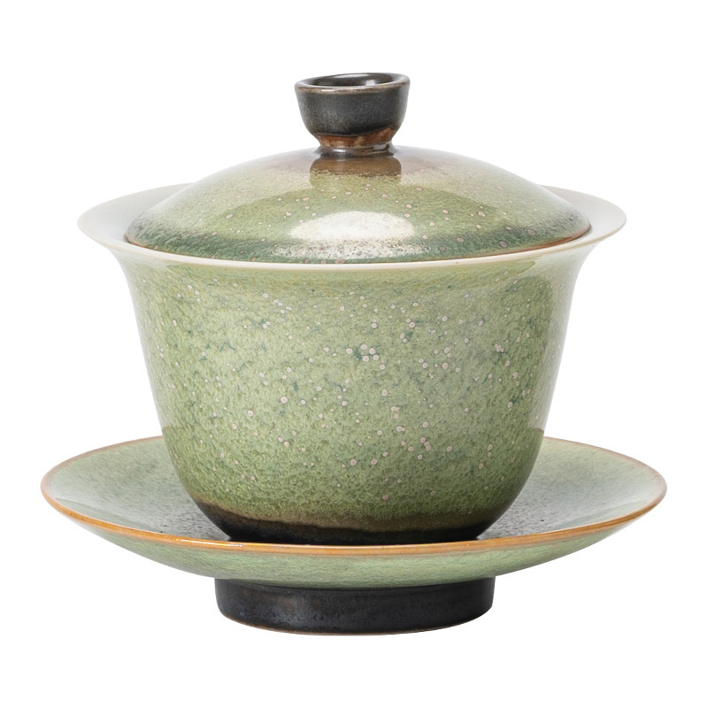 Bát có nắp tam tài cổ điển lò nung, bát pha trà gốm sứ, bộ trà Kung Fu gia dụng cao cấp, bát cầm tay phục trà chống bỏng