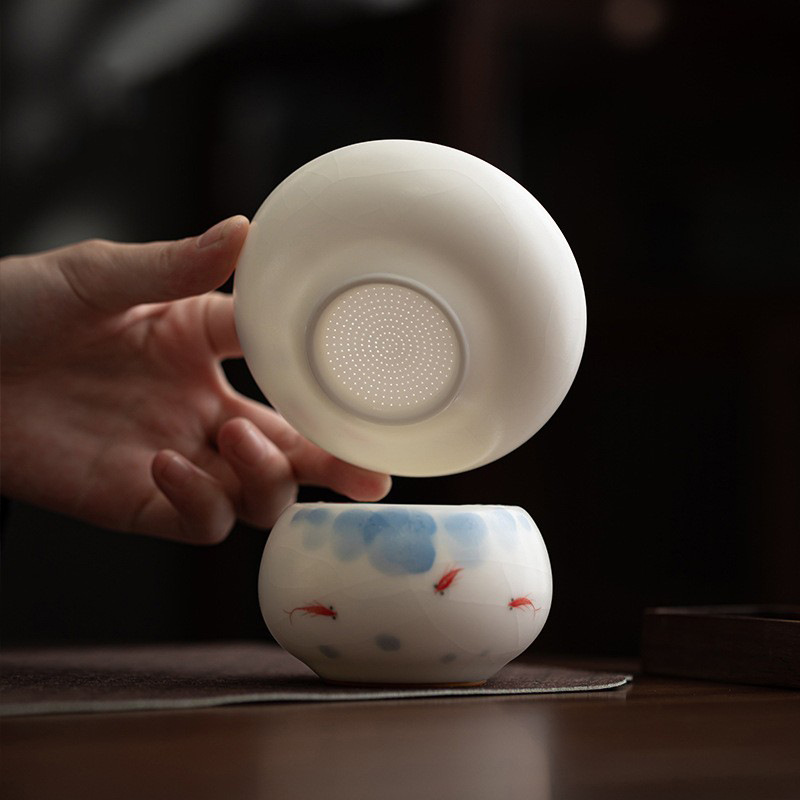 Lọc trà cao cấp lọc trà lò trắng lọc trà lưới pha trà gốm sứ bộ trà bộ lọc gốm sứ bán buôn