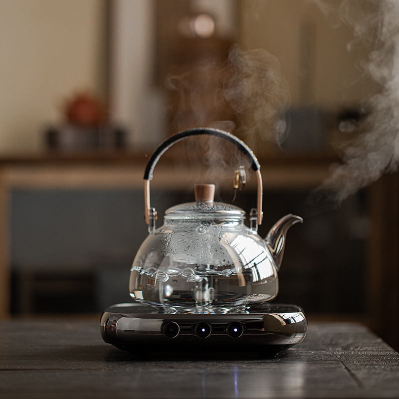 Ấm đun trà chống cháy nổ kiểu mới, ấm đun trà hai công dụng dùng để nấu nhiệt độ cao kiểu Trung Quốc, bếp điện