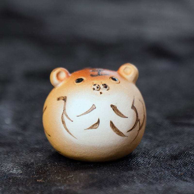 Vật nuôi trà cát tím Yixing Đồ trang trí nhỏ cụm nhà hổ