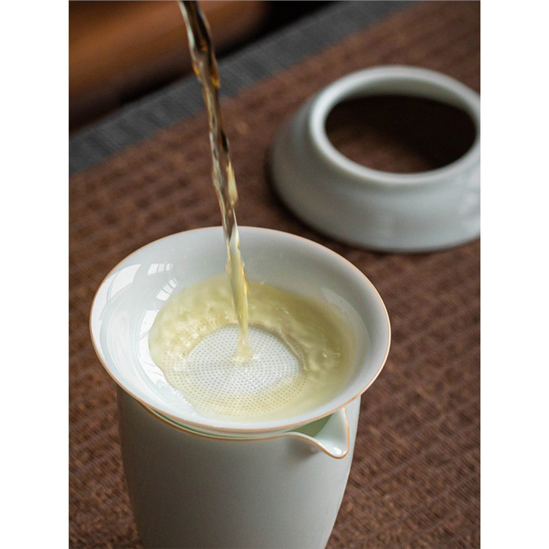 Lốp mỏng lớn có nắp ba cái bát đơn cao cấp Dehua không nóng tay bán buôn bộ trà gốm sứ Kung Fu