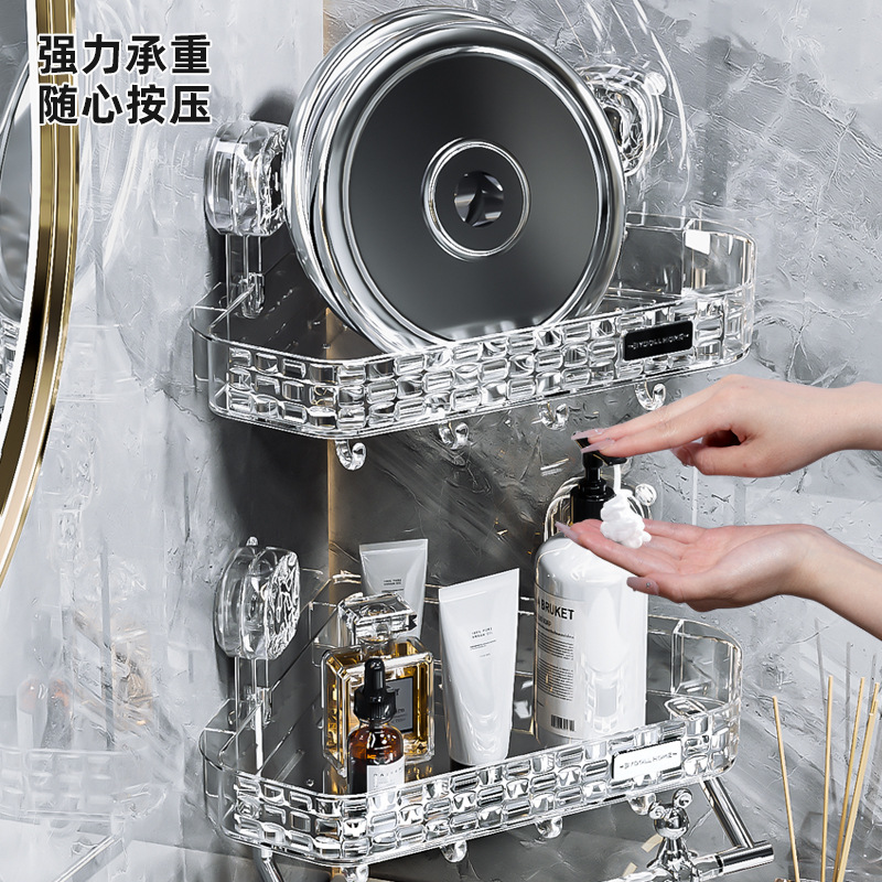 Giá để đồ góc cốc hút phòng tắm bồn cầu bồn tắm bồn tắm vòi hoa sen không đục lỗ treo tường tam giác đồ dùng thần thánh