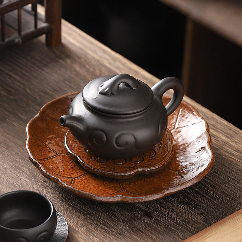 Ấm đun nước bằng gốm thô, khay đựng trà gia dụng, khay đựng nước loại nhỏ, khay đựng nước kiểu Nhật, khay đựng trà khô Kung Fu