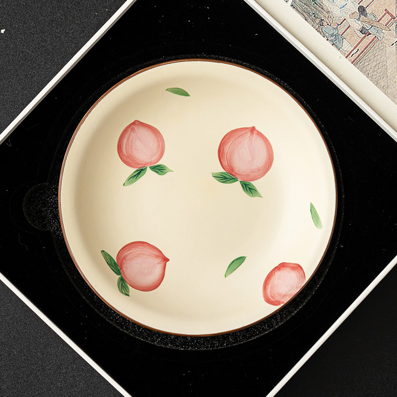 Bình đào vẽ tay màu hồng, bàn pha khô, bộ trà Kung Fu gốm sứ, phụ kiện, khay trà pha khô, tấm lót trà, tấm lót trà