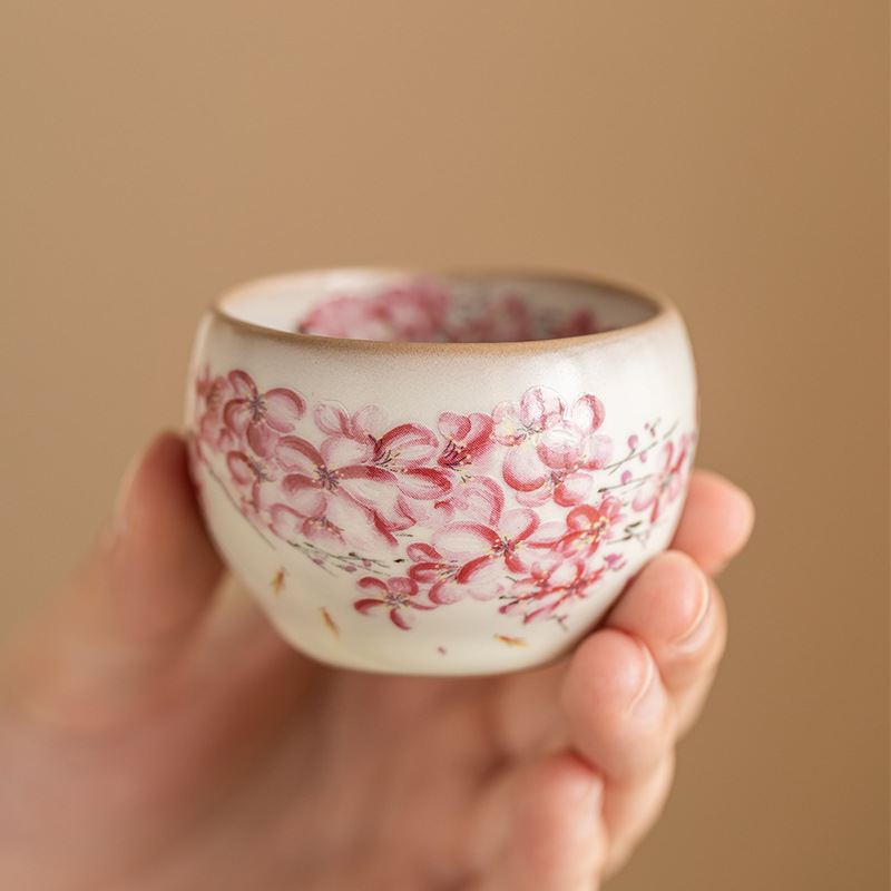 Cốc làm tròn hoa lê đông lạnh mỡ lợn, cốc khách nhỏ, bộ trà nữ, cốc chủ nhân, cốc nếm trà cao cấp Trung Quốc tinh tế