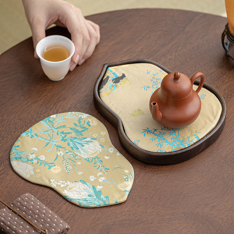 Bàn ủ khô, khay đựng trà nghệ thuật, vải trải trà nghệ thuật, vải lanh, cờ bàn nhỏ thiền, khăn trà kiểu Trung Quốc, đệm cốc trà cách nhiệt