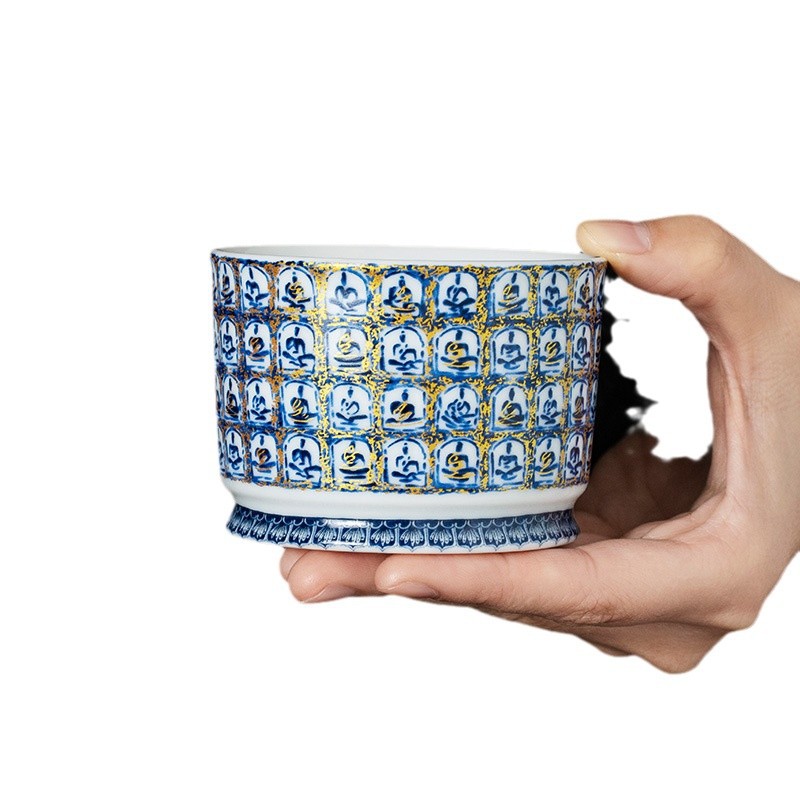 Cốc sứ tráng men cốc Ngàn Phật Rongtian cốc trà cốc chủ cao cấp chuyên dụng cá nhân cốc trà cốc trà bộ trà Kung Fu