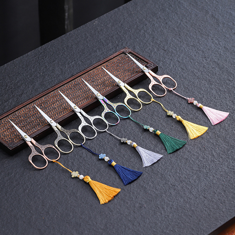 Kéo trà hoa mận kéo nghệ thuật trà cổ điển kéo trà thép không gỉ túi trà kéo nhỏ phụ kiện trà đạo Kung Fu