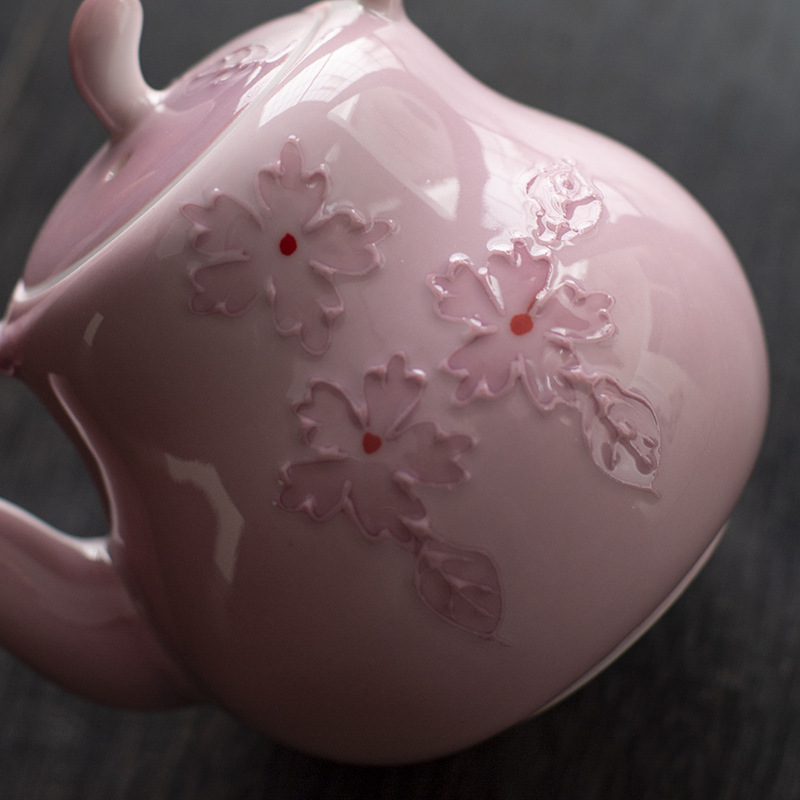 | Don't Nian | Ấm trà Arita vẽ tay "Yunxia Purple" Ấm pha trà hoa màu tím tráng men ấm pha trà bộ trà Kung Fu gốm