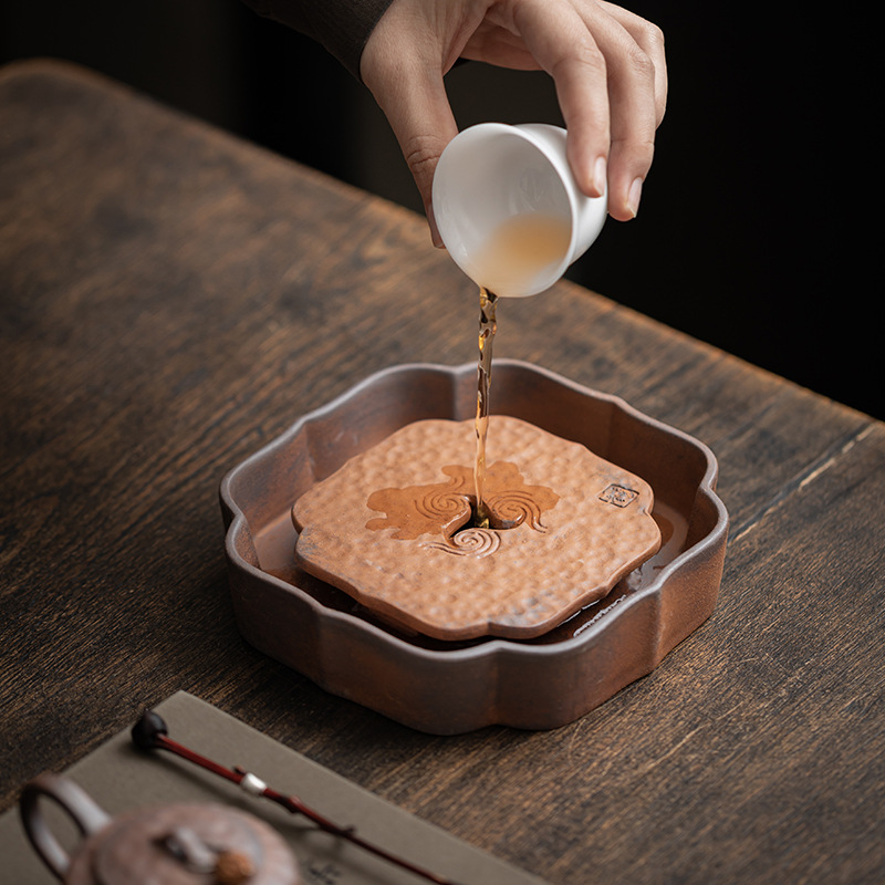 Ấm mây tốt lành bùn đá cũ, ấm chén gốm sứ cổ điển, ấm chén, đệm ấm, bàn trà nhỏ trữ nước, khay pha khô, dụng cụ trà Kung Fu