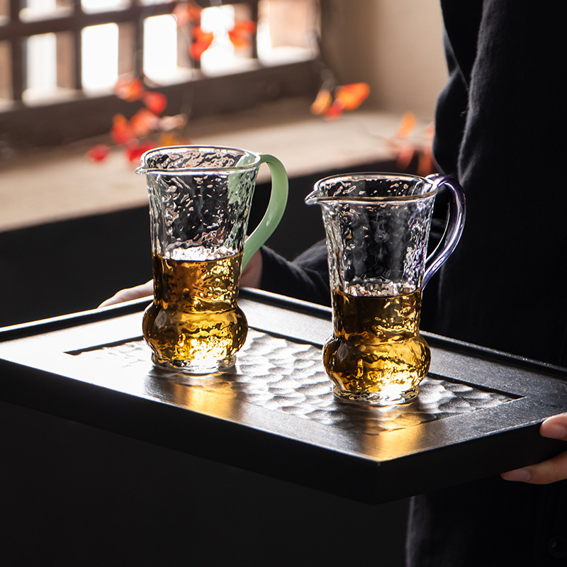 Mingyuegong Cup, thủy tinh có vân búa, chống bỏng, trà sáng tạo kiểu Nhật Bản, tách công bằng, dụng cụ chia tách trà, dụng cụ rót trà cỡ lớn