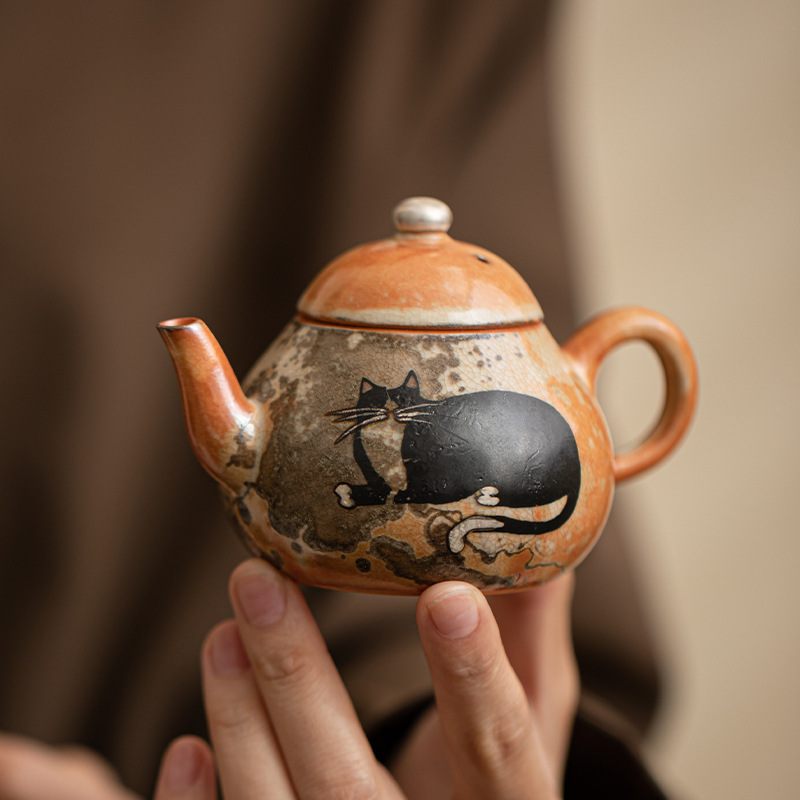 Ấm trà pha trà gốm sứ văn phòng phong cách Nhật Bản ấm trà nhỏ ấm đơn Bộ trà Kung Fu
