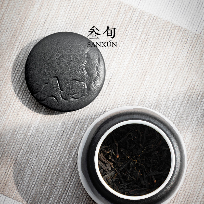 Bình đựng trà Sơn Hải Quan Bình đựng trà kín Bình đựng trà đen Pu'er Bình đựng trà nhỏ thủ công chống ẩm gia dụng