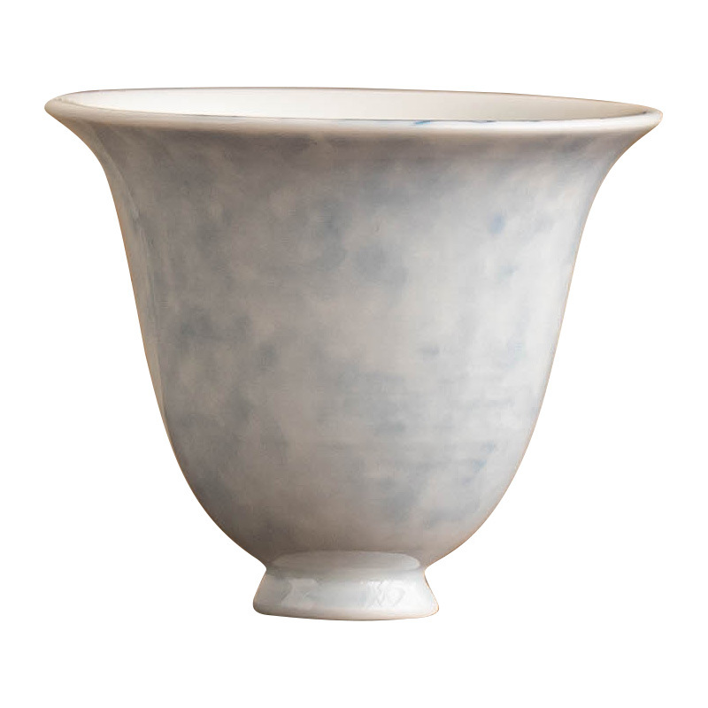 Cốc trà trà nhỏ màu xám thực vật cốc trà hoa huệ xanh vẽ tay cốc uống trà cốc chủ nhân cổ điển Trung Quốc cốc đơn