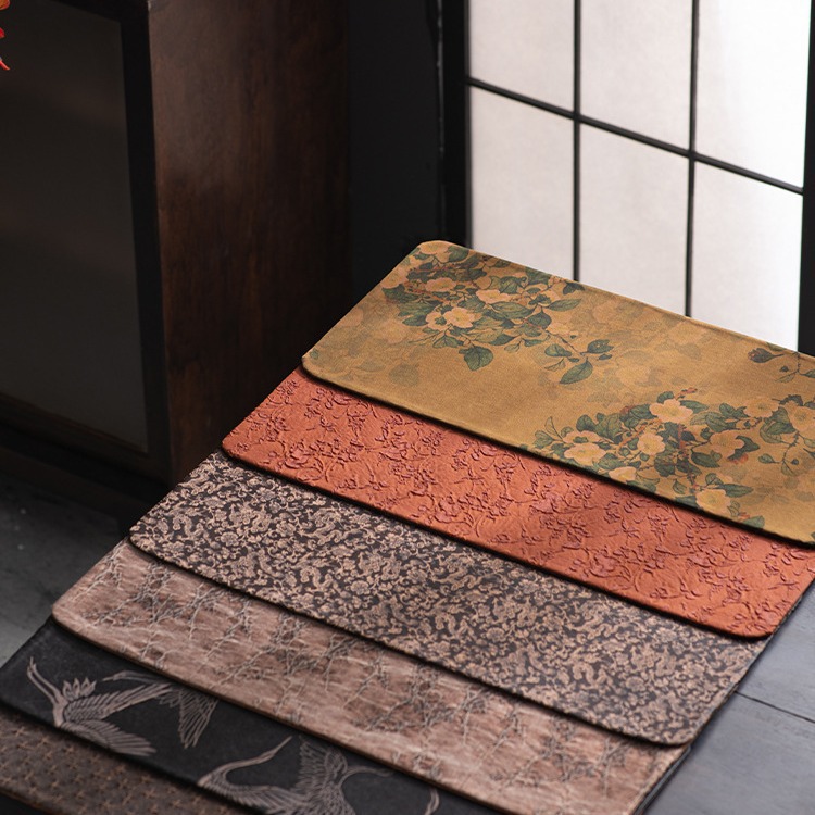 Phong cách Trung Quốc mới và cũ chất liệu sợi mây thơm bàn trà phong cách Trung Quốc tằm tằm tiên hạc mây thơm sợi khô đệm bong bóng nhẹ vải sang trọng cách nhiệt trà đạo