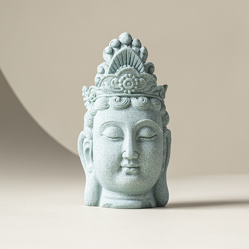 Đồ trang trí đầu Phật Bồ tát Phổ Hiền bằng đá xanh