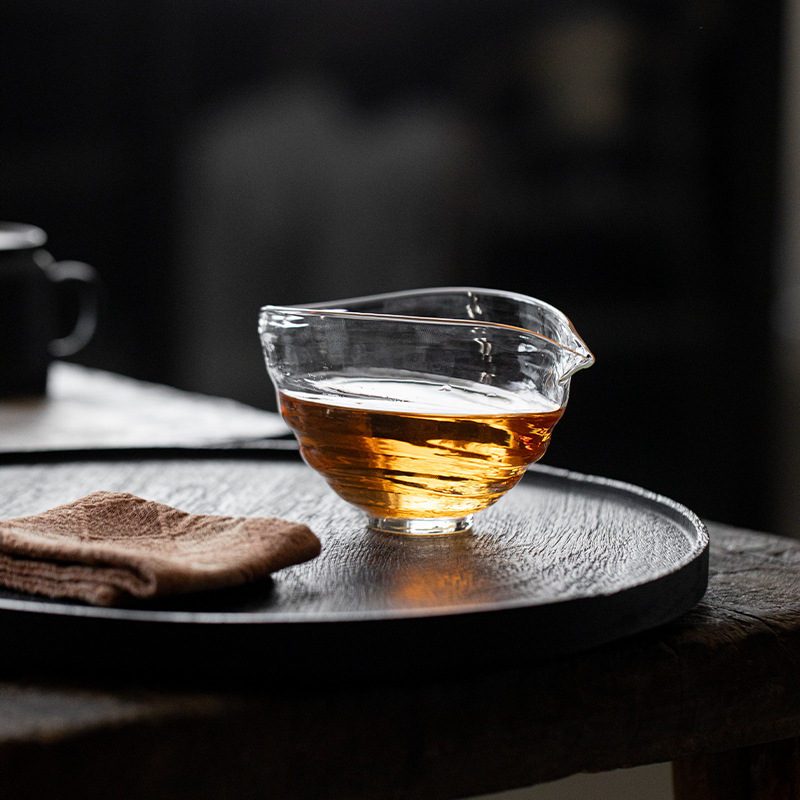 Cốc thủy tinh borosilicate cao cấp, vách ngăn trà cao cấp, cốc đồng phục trà biển, bộ trà Kung Fu, cốc thủ công rèn thủ công