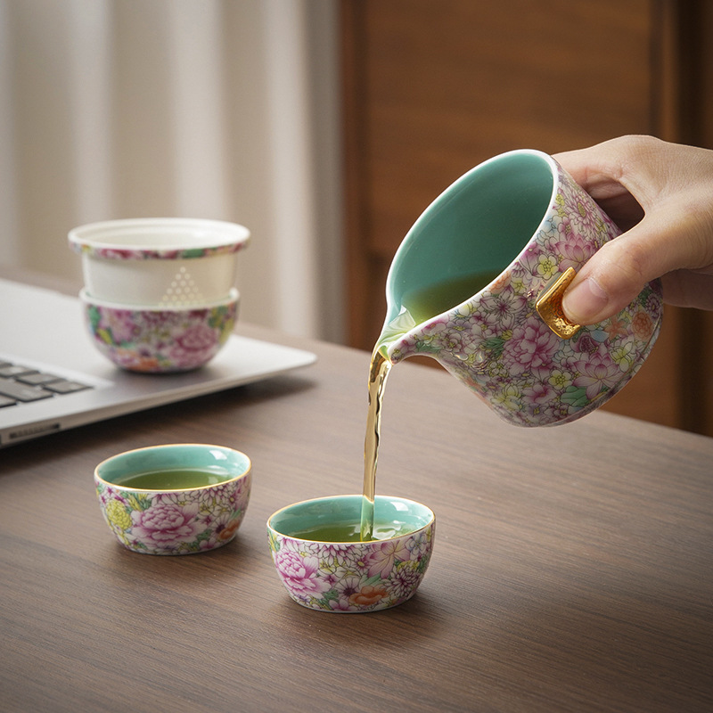 Bộ đồ uống trà cốc trà cầm tay bộ đồ du lịch một người đi chơi túi xách ấm pha trà cốc khách nhanh nữ sinh giá trị cao