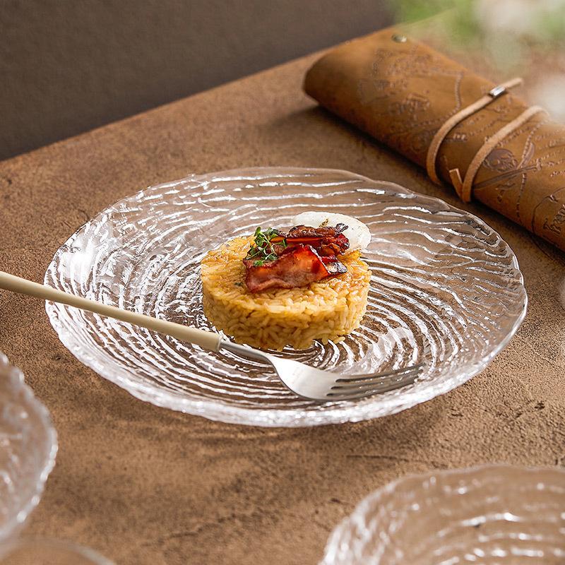 Bát và đĩa thủy tinh Canghai, bát súp gia đình, bát salad tráng miệng, sang trọng đơn giản, đĩa nông cao cấp, đĩa ăn nhẹ, đĩa trái cây