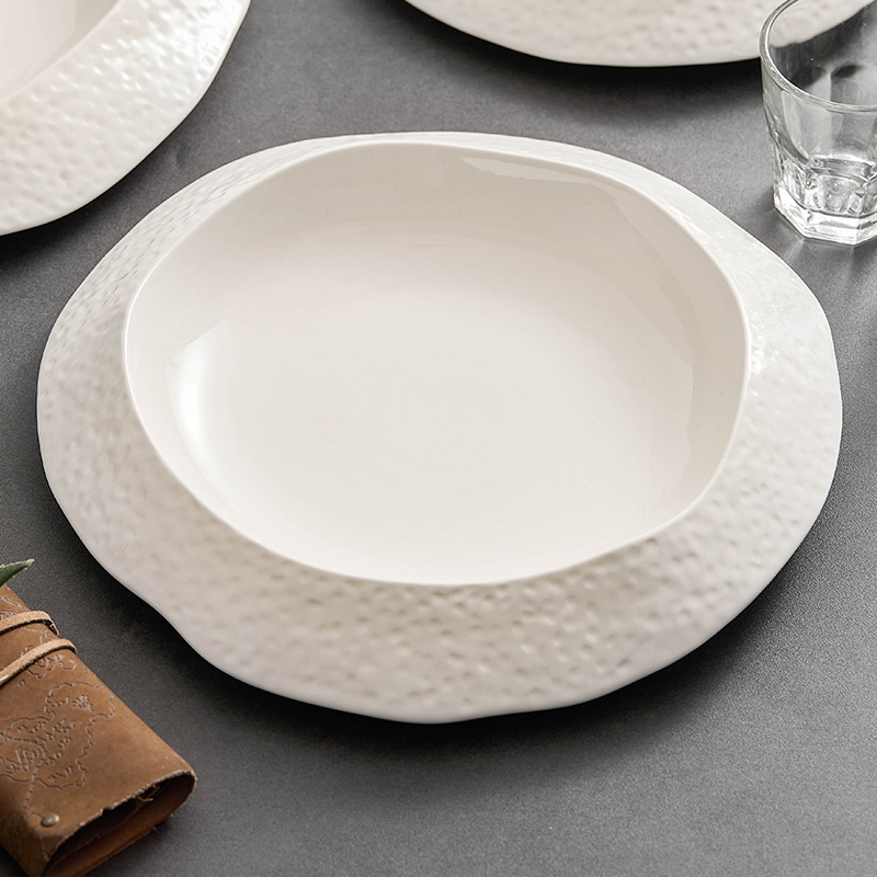 Đĩa sâu gốm sứ Big Dipper Đĩa bát canh Đĩa gia dụng Đĩa ăn sáng tạo Đĩa ăn núi lửa Bộ đồ ăn khách sạn Đĩa mì Ý Đĩa tròn