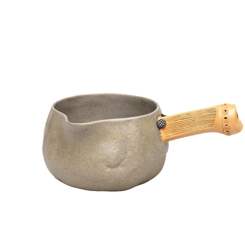 Cốc trà tử sa Nghi Hưng cốc trà tay cầm bằng tre, cốc sữa kiểu Nhật, dụng cụ trà, phụ kiện trà đạo, đồ trang trí cốc công cộng